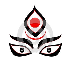 Devi Durga face illustration vector icon