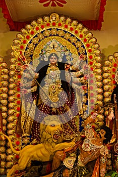 devi durga godess idol in durga puja festival