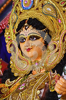 Devi Durga is the Powerful Hindu goddess, symbolizing strength, courage, and divine feminine energy