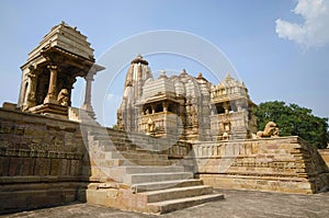 DEVI JAGDAMBA TEMPLE, Facade - South East View, Western Group, Khajuraho, Madhya Pradesh, UNESCO World Heritage Site