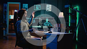 Deviant AI superintelligence enslaving its creator, posing risk to humanity