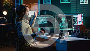 Deviant AI superintelligence enslaving its creator, posing risk to humanity