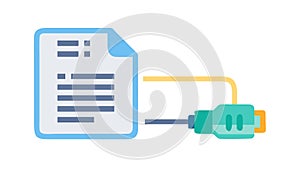 Device Compatibility or Data Port Document Icon, vector design Generative AI