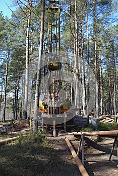 Device for drilling a well.