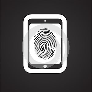 Device finger print access on black background for graphic and web design, Modern simple vector sign. Internet concept. Trendy