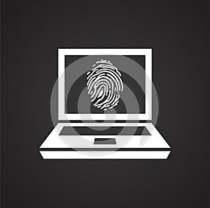 Device finger print access on black background for graphic and web design, Modern simple vector sign. Internet concept. Trendy