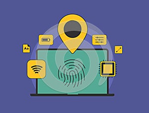 Device fingerprinting - web browser data collection for remote user identification. Features IP address, MAC, fonts photo