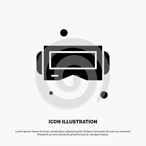 Device, Glasses, Google Glass, Smart solid Glyph Icon vector