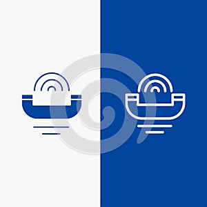 Device, Help, Productivity, Support, Telephone Line and Glyph Solid icon Blue banner Line and Glyph Solid icon Blue banner