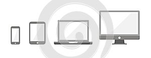 Device Infographic Icons: Smartphone, Tablet, Laptop,