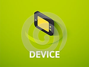 Device isometric icon, isolated on color background