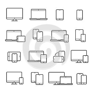 Device line icon set