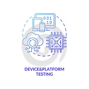 Device and platform testing concept icon