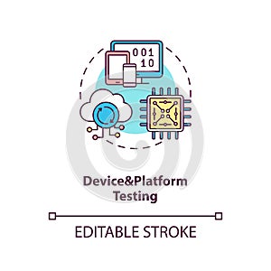 Device and platform testing concept icon