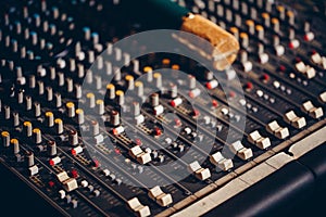 Device , recording life music, broadcasting, audio video editing concept