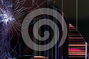 device screen is broken. abstract tech background