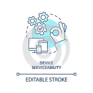 Device serviceability turquoise concept icon
