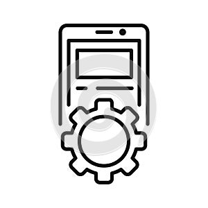 Device Setting Icon Black And White Illustration