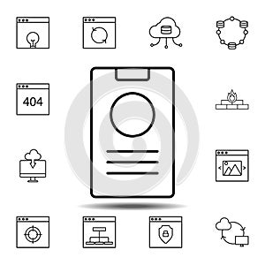 device, smartphone icon. Simple thin line, outline vector element of Web Design Development icons set for UI and UX, website or