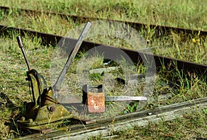 The device of switch translations of a rail, the mechanism with a manual control stands