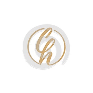 Letter ch monogram uniqie logo vector