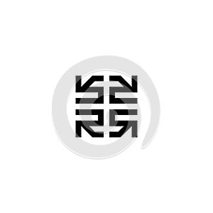 Initial letter RR square logo vector