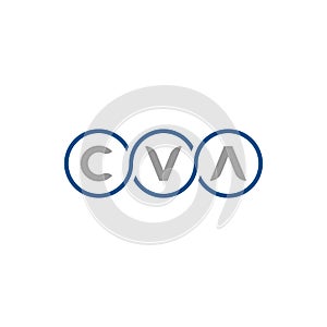 Initial letter CVA logo vector circle photo