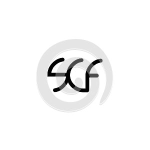 Initial letter SCF logo vector