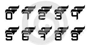 Set number eagle logo vector modern