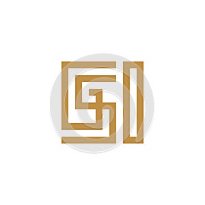 Initial letter GSO logo vector photo