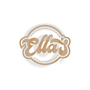 Lettering emblem ellas logo vector photo