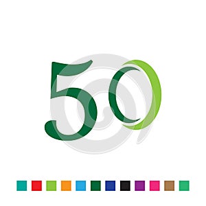 number 50 simple monogram logo vector colorful