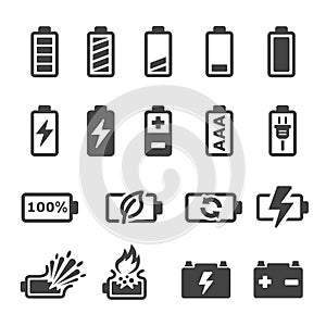 Battery icon set photo