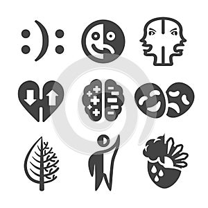Bipolar disorder icon set
