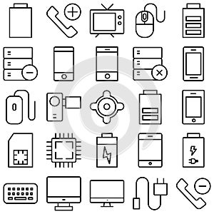 Devices Circular Vector icons Set fully editable