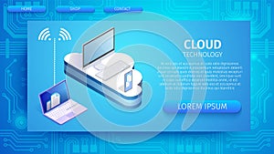 Devices Connected to Cloud via Internet Banner.