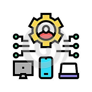 devices connection of user ugc color icon vector illustration