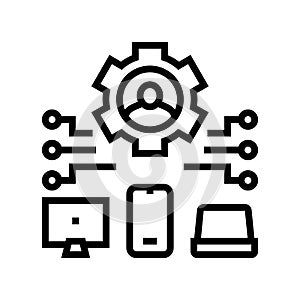 devices connection of user ugc line icon vector illustration