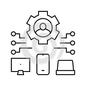 devices connection of user ugc line icon vector illustration