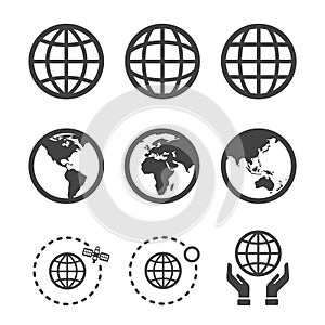 Globe icon set