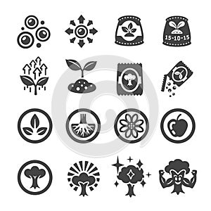 Fertilizer icon set photo