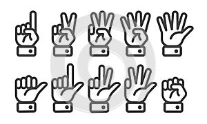 Finger counting icon set photo