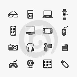 Devices and gadgets icons set