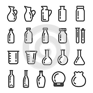 Glassware icon set
