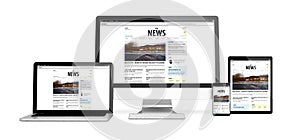 devices isolated mockup news responsive design