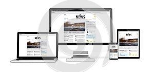 devices isolated mockup news responsive design photo