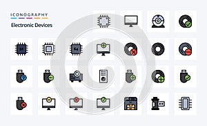 25 Devices Line Filled Style icon pack