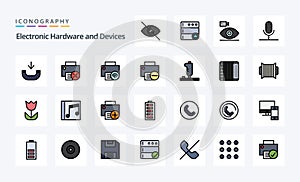 25 Devices Line Filled Style icon pack