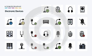 25 Devices Line Filled Style icon pack