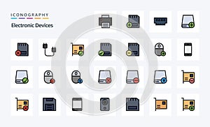 25 Devices Line Filled Style icon pack
